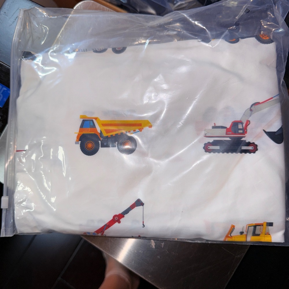 Addison Belle Construction Trucks Crib Sheet One Size NEW Organic Cotton